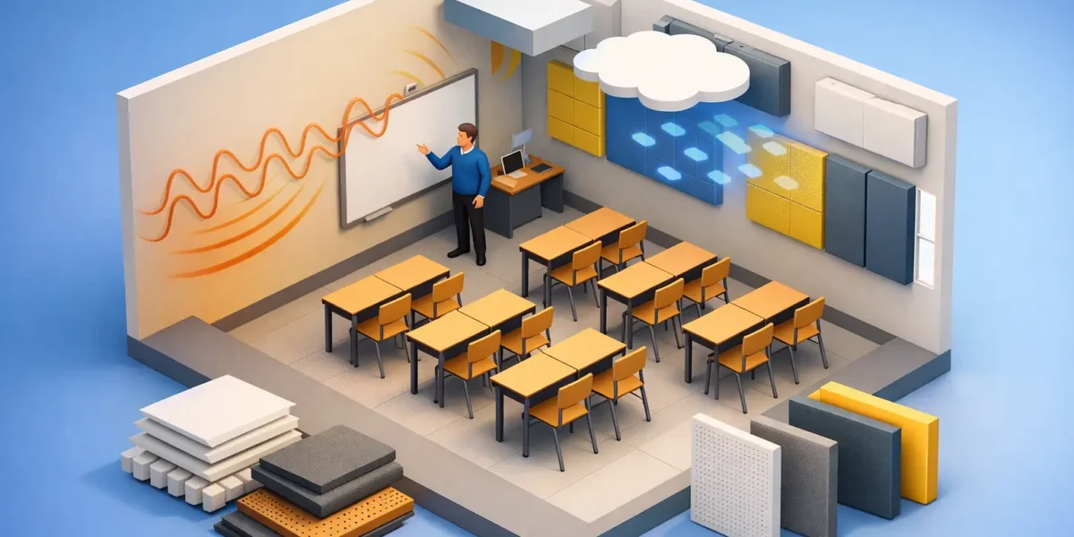 Cómo controlar reverberación en aulas