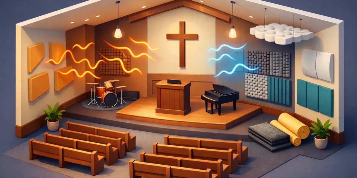 Cómo disminuir reverberación en iglesia