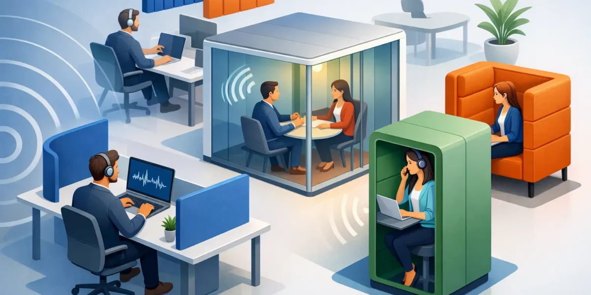 Privacidad acústica en oficinas: qué funciona