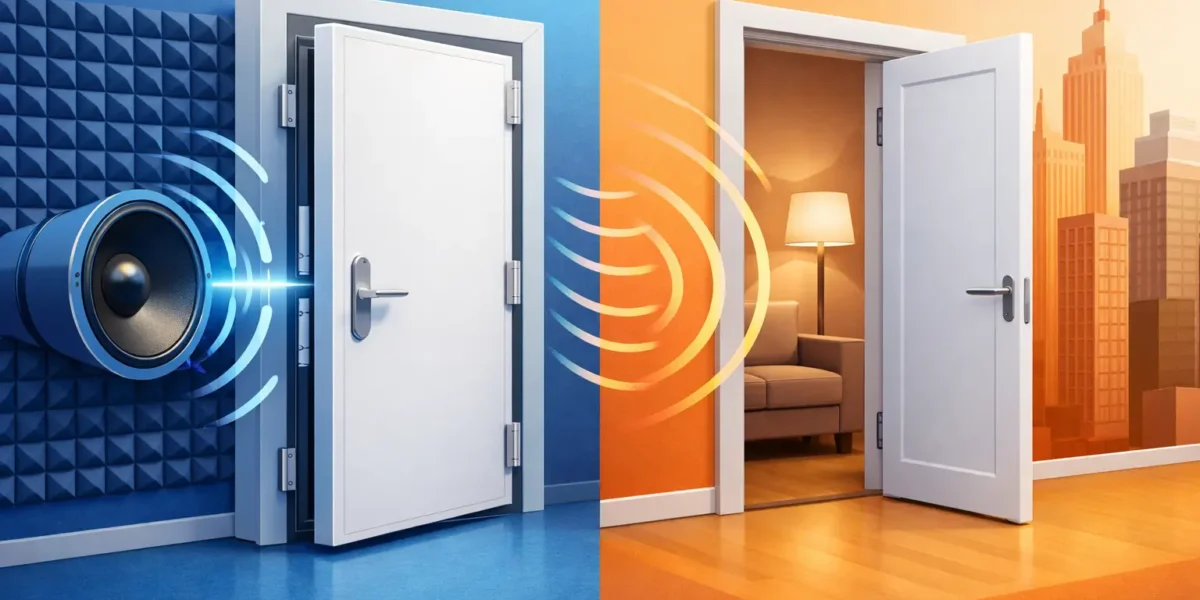 Puertas acústicas vs puertas convencionales