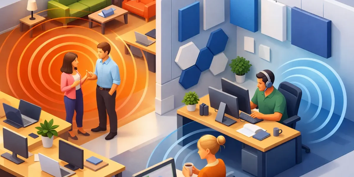 Reverberación en oficinas abiertas: cómo controlarla